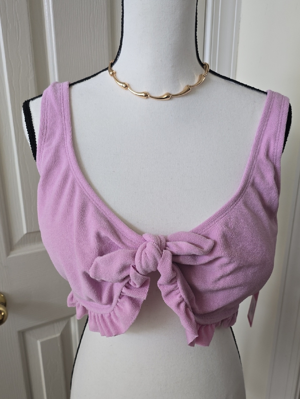 NINETY-NINE BRAND WOMEN'S JUNIORS PLUS SIZE LAVENDER BATHING SUIT TOP SIZE 3X